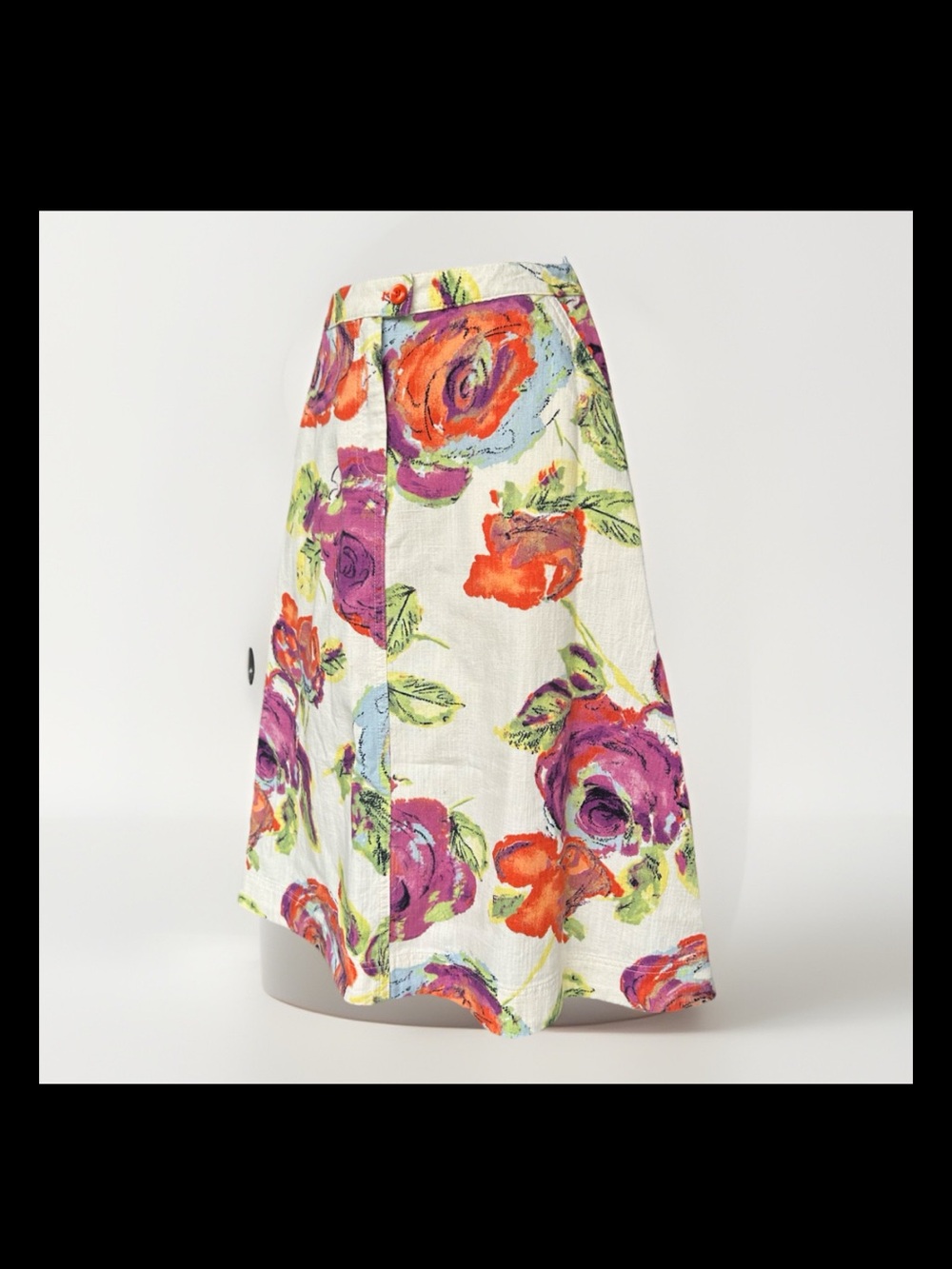 NEW J Jill Floral Midi A-Line Skirt Size 6P Cotton Pockets Romantic Cottagecore - Picture 2 of 11